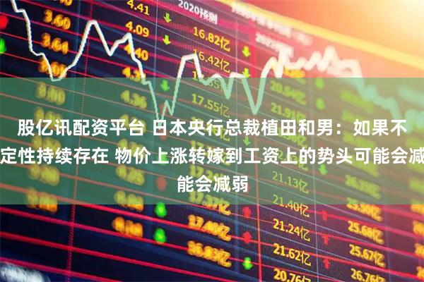 股亿讯配资平台 日本央行总裁植田和男：如果不确定性持续存在 物价上涨转嫁到工资上的势头可能会减弱